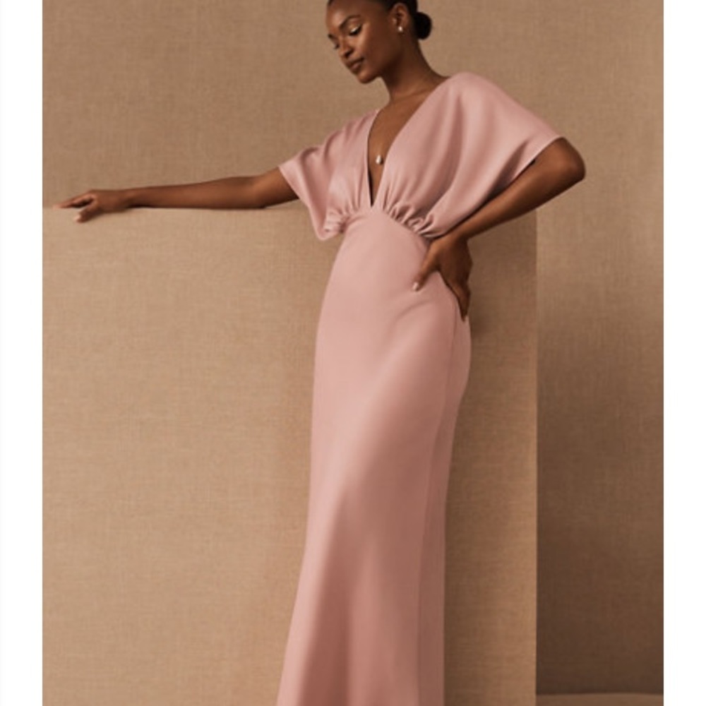 BHLDN blush bridesmaid dress